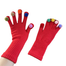 Load image into Gallery viewer, Winter Cute Girl Five Finger Cycling Thickened Warm Can Be Touch Screen Knitted Gloves
