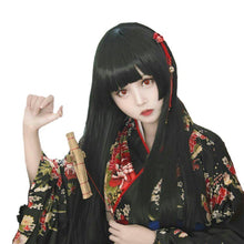 Load image into Gallery viewer, Profoundly Mad Gambler Snake Dream Cos Wig Hell Girl Devil Love Three Knives Princess Qi Cut Black Long Straight
