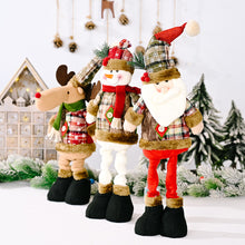 Load image into Gallery viewer, Christmas Retro Snowflake Checked Cloth Retractable Doll Hotel Mall Christmas Decorations Arrangement Ornaments
