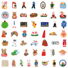 Load image into Gallery viewer, 50PCs Cute Korean Bear Graffiti Stickers Luggage Water Cup Skateboard Storage Box Waterproof Stickers
