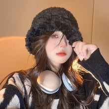 Load image into Gallery viewer, Solid Color Plush Knitted Woolen Cap Women 'S Autumn And Winter New Big Head Circumference Makes Face Look Smaller Warm Ear Protection Woolen Cap
