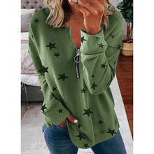 Load image into Gallery viewer, Women's All-Match XINGX Printed Long-Sleeved Zipper Pullover Sweater
