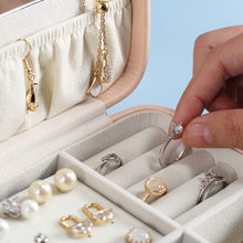 Load image into Gallery viewer, Jewelry Storage Box Portable Pu Fresh Earrings Zipper Ring Earrings  Holders Case
