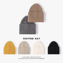 Load image into Gallery viewer, Hat Women's Autumn and Winter Outdoor High Flanging Brimless Beanie Hat Men's All-Match Simple Warm Ear Protection
