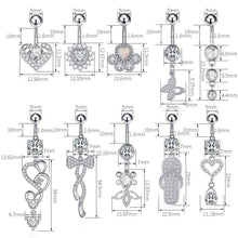 Load image into Gallery viewer, Heart-Shaped round Zirconium Belly Ring Navel Stud Piercing Jewelry
