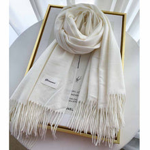 Load image into Gallery viewer, 2023autumn and Winter Cashmere Scarf Texture Solid Color Tassel Warm Long Wrap All-Matching Thickened Couple Scarf
