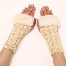 Load image into Gallery viewer, Knitted Flip-up Short Female Couple Arm Sleeve Half Finger Open Finger Wool Keep Warm Gloves
