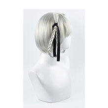Load image into Gallery viewer, Japanese Anime Kakegurui Kirari Momobami 35cm Short Wigs Gray Braids Styled Clip on Cosplay Wig+ wig cap
