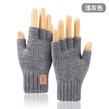 Load image into Gallery viewer, Half Finger Gloves Men and Women Keep Warm and Cold Protection in Winter Knitted Wool Wholesale Finger Leakage Gloves
