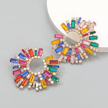 Load image into Gallery viewer, Alloy Diamond Rhinestone SUNFLOWER Earrings Female Super Flash Hipster Dinner Earrings
