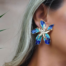 Load image into Gallery viewer, Exaggerated Personalized Multi-Layer Alloy Oil-Spot Glaze Flowers Flower Earrings
