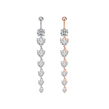 Load image into Gallery viewer, Peach Heart round Zirconium Belly Ring Navel Stud Piercing Jewelry
