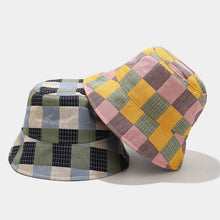 Load image into Gallery viewer, Colorful Plaid Fisherman Hat Outdoor Travel Vacation Wide Brim Sun Hat Sun-Shade Fisherman Hat

