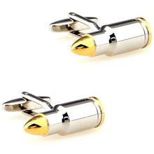 Load image into Gallery viewer, Cufflinks French Style Shirt Cufflinks Cuff Cufflink Men's Cufflinks Gold and Silver Color Bullet Cufflinks

