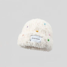 Load image into Gallery viewer, Hat Button Fashion Plush Bonnet Cold Protection Hat Women's Winter New Slim-Looking Face Small Earflaps Cap
