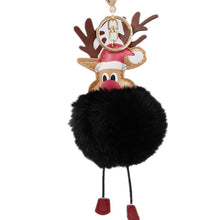 Load image into Gallery viewer, Christmas Elk Fur Ball Keychain Cute Bag Pompons Pendant Pompons Christmas Fuzzy Ball Hanging Drop 5pcs
