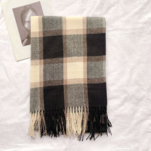 Load image into Gallery viewer, Autumn Winter Retro Plaid Artificial Cashmere Scarf Women 'S New Fashion Tassel Warm Scarf Office
