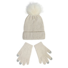 Load image into Gallery viewer, Knitted Hat Women's 2023 New Chenille Wool Hat Gloves Set Thickened Warm Fluffy Ball Cap Autumn and Winter

