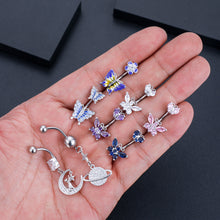 Load image into Gallery viewer, Zircon Navel Stud Grease Belly Ring Piercing Jewelry
