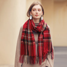 Load image into Gallery viewer, Artificial Cashmere Scarf 2023 Winter Tassel Plaid Shawl Scarf Female Mid-Length Thickening Warm Scarf
