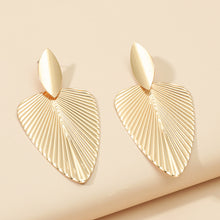 Load image into Gallery viewer, Geometric Metal Earrings Ins Style Leaf Earrings
