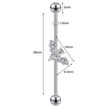 Load image into Gallery viewer, Long Brush Holder Stud Earrings Zircon Navel Stud Barbell Stud Earrings Labret 5-Piece Set Piercing Jewelry
