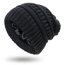Load image into Gallery viewer, Autumn and Winter Ins New Hat Women's Protective Hairstyle Warm Wool Knitted Satin Hat 9 Colors
