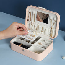 Load image into Gallery viewer, Jewelry Storage Box Portable Pu Fresh Earrings Zipper Ring Earrings  Holders Case
