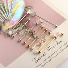 Load image into Gallery viewer, Barbell Cross Bar Ear Bone Stud Piercing Jewelry Piercing Jewelry
