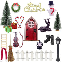 Load image into Gallery viewer, Christmas Elf Door Mini Doll House Fairy Door Christmas Decoration Scene House
