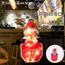 Load image into Gallery viewer, LED Christmas Sucker Lamp Santa Snowman Shape Window Window Stickers Hanging Lamp Holiday Sucker Christmas Decoration Light
