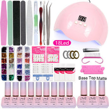 Load image into Gallery viewer, Gel Polish Set Nail kit Beginner Manicure Set Full Set Beginner 15ml UV Polish European and American Manicure Set

