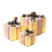 Load image into Gallery viewer, Christmas Gift Box Pile Head Christmas Decoration Luminous  Three-Piece Set Window Courtyard Layout Props
