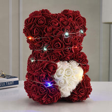 Load image into Gallery viewer, Christmas Gift Rose Bear PE Foam Artificial Flower Girl Valentine's Day Gift Colorful Lights Love Rose Bear
