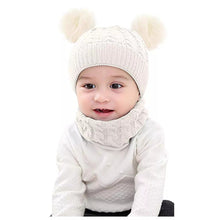 Load image into Gallery viewer, Autumn and Winter Ball Twist Woolen Cap Knitted Hat Fur Ball Hat Children Thickened Warm Wool Hat Woolen Cap
