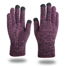 Load image into Gallery viewer, Knitted Gloves Autumn and Winter Fleece-Lined Thickened plus-Sized Wool Keep Warm Touch Screen Gloves
