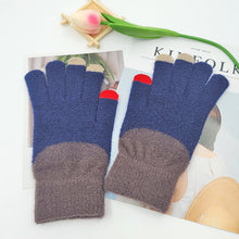 Load image into Gallery viewer, Warm Gloves Winter Touch Screen Velvet Mink Fur Cold-Proof Gloves Color Contrast Patchwork
