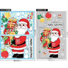 Load image into Gallery viewer, Christmas Decorative Stickers Shopping Window Decorative Santa Snowman Static Stickers
