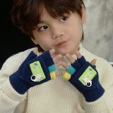 Load image into Gallery viewer, Winter New Children's Knitted Gloves Cute Cartoon Spaceman Flip Imitation Mink
