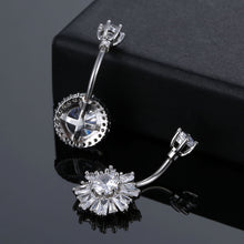 Load image into Gallery viewer, Round Heart-Shaped Flower High Quality Zircon Navel Stud Belly Ring
