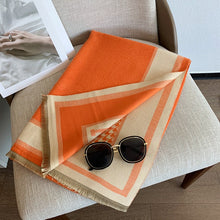 Load image into Gallery viewer, Letter Artificial Cashmere Scarf Women's Autumn and Winter New Thickened Warm Carriage Air Conditioning Double-Sided Shawl
