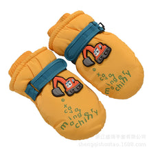 Load image into Gallery viewer, Winter New Children's Ski Gloves Cartoon Excavator Windproof Non-Slip Velvet Thickening
