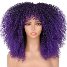 Load image into Gallery viewer, Wig Female African Small Curly Headgear with Bangs Chemical Fiber Wig Multi-Color Optional Xuchang Wig

