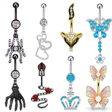 Load image into Gallery viewer, Oil Dripping Little Yellow Flower Rose Snake Series a Variety of Belly Ring
