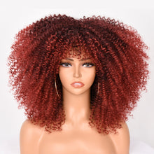 Load image into Gallery viewer, Wig Female African Small Curly Headgear with Bangs Chemical Fiber Wig Multi-Color Optional Xuchang Wig
