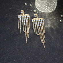 Load image into Gallery viewer, Long Earrings Love Tassel Exaggerated Earrings Zircon Earrings Shiny Elegant Earrings
