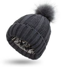 Load image into Gallery viewer, Popular Protection Hairstyle Silky Stretch Satin Knitted Hat Loose and Warm Woolen Cap Ladies

