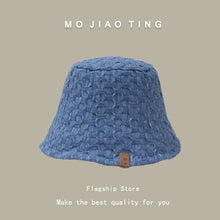 Load image into Gallery viewer, Jean Fisherman Hat Vintage Crumpled Small Plaid Sunshade Bucket Bucket Hat
