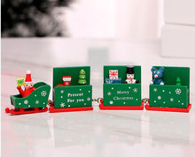 Load image into Gallery viewer, Christmas Decorations Wooden Four-Section Train Christmas Gifts for Children Window Desktop Decoration Cake
