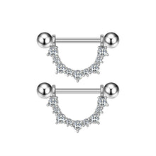 Load image into Gallery viewer, Zircon Nipple Ring Adhesive Nail Piercing
